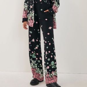 RARE Anthropologie Wode Leg Ella Floral Pants, sz 6